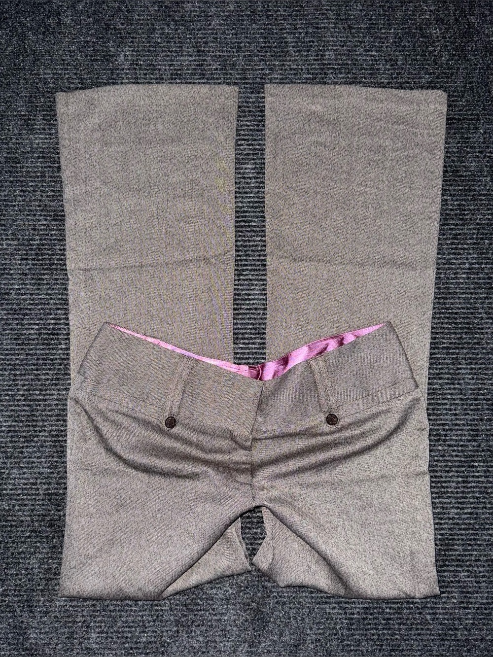 Y2K Charlotte Russe Low Rise Flare Leg Brown Office Siren Work Trouser Pants 10